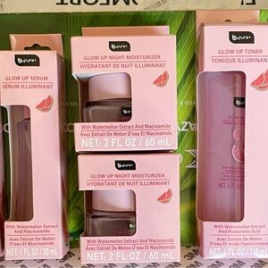 ONE SET OF 3 🆕🍉 b•pure “GLOW UP” WATERMELON SKIN CARE COLLECTION. FULL SIZES.